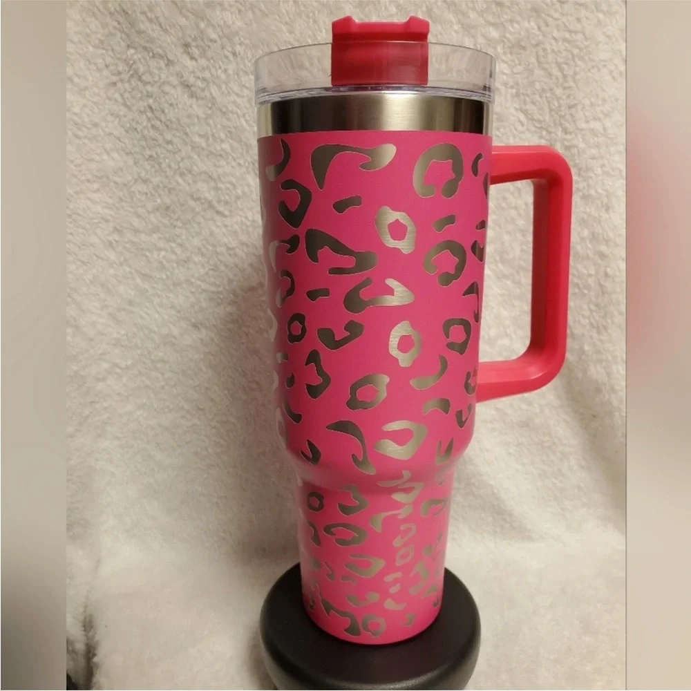 Pink Leopard 40oz tumbler